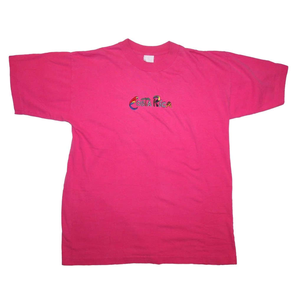 Costa Rica Shirt Vintage 90s Tee Pink Medium